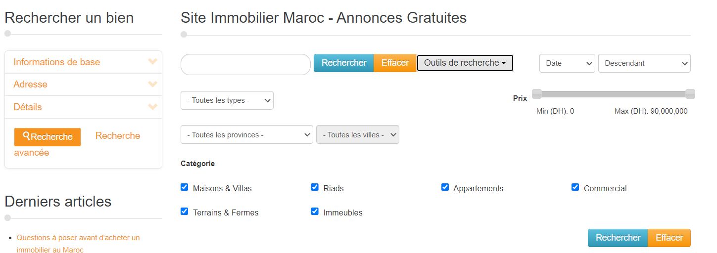 rechercher une annonce gratuite maroc